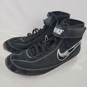 Nike Inflict 3 Wrestling Shoes Mens 11 Black White High Top 366683-001